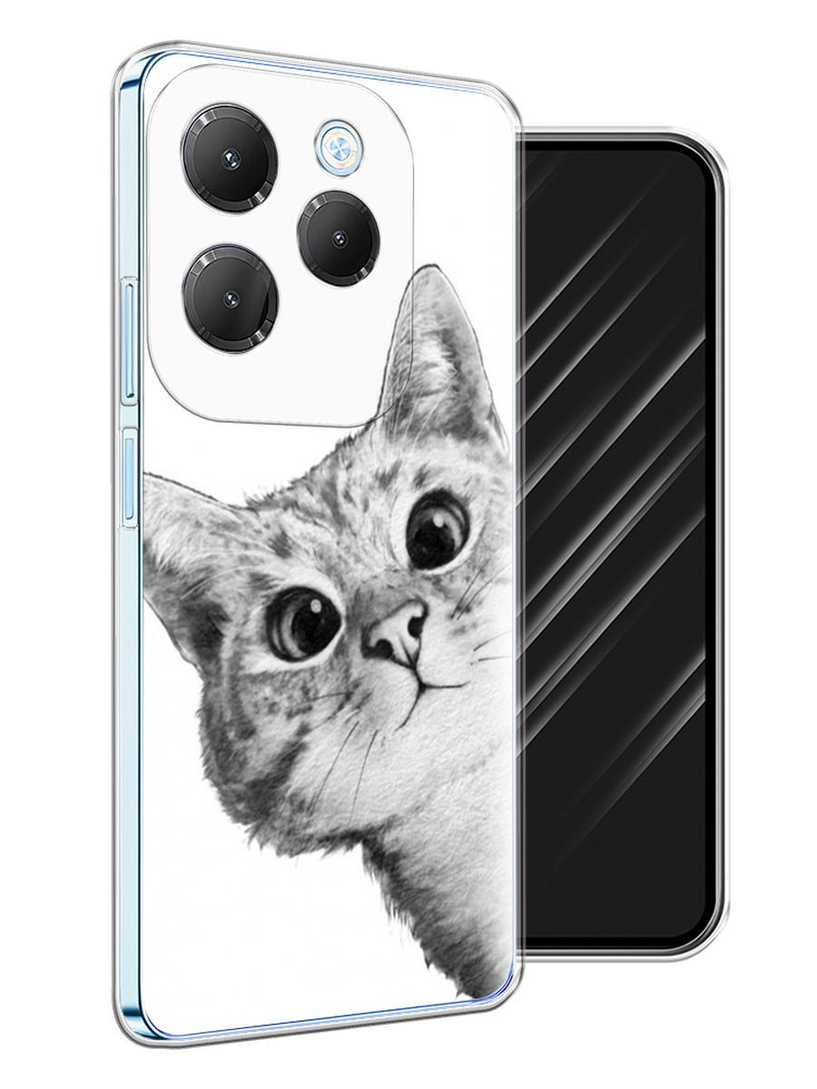 

Чехол Awog на Infinix HOT 40 "Кот рисунок черно-белый", Черный, 3105250-1