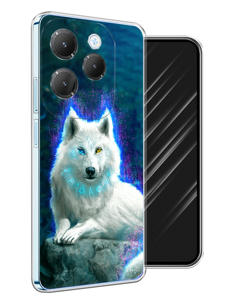 

Чехол Awog на Infinix HOT 40 "Белоснежный волк", Белый;зеленый;фиолетовый, 3105250-1