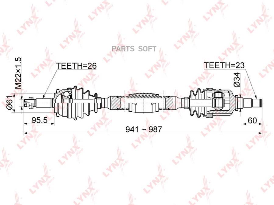 

Привод в сборе прав.TOYOTA Auris(E150) 1.33-1.6 07-12 / Corolla(E150) 1.33-1.6 04-14