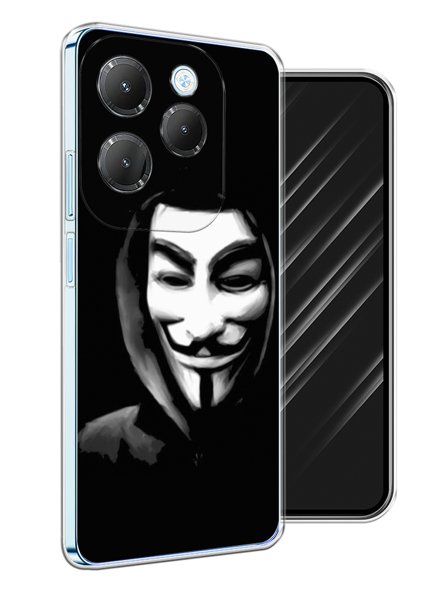 

Чехол Awog на Infinix HOT 40 "Анонимус", Черный;серый;белый, 3105250-1