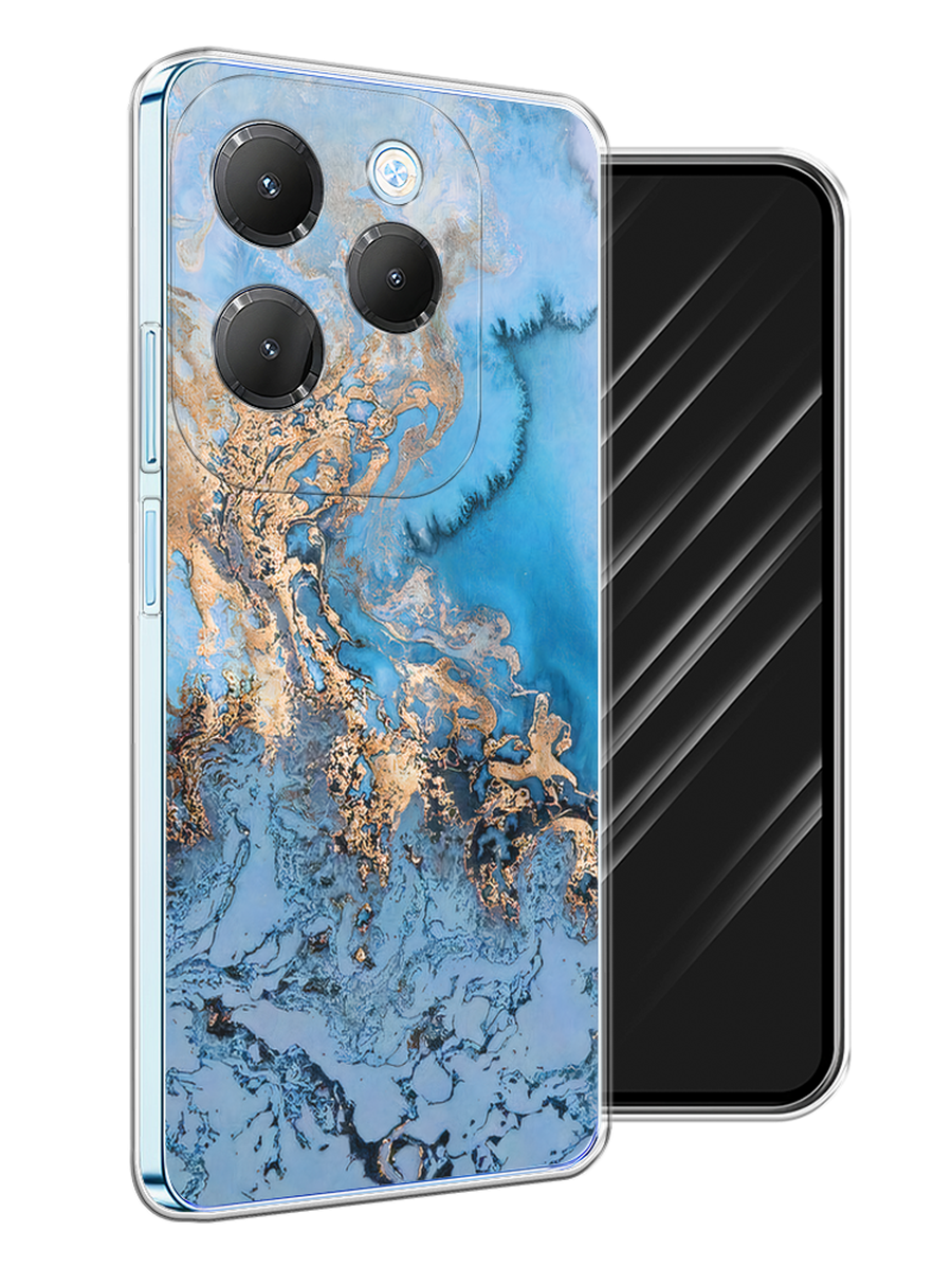 

Чехол Awog на Infinix HOT 40 "Морозная лавина синяя", Серебристый, 3105250-1