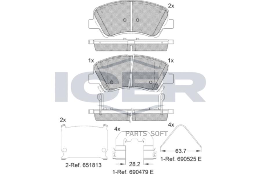 

ICER Колодки торм.пер. KIA Rio III 1.1-1.4 11->