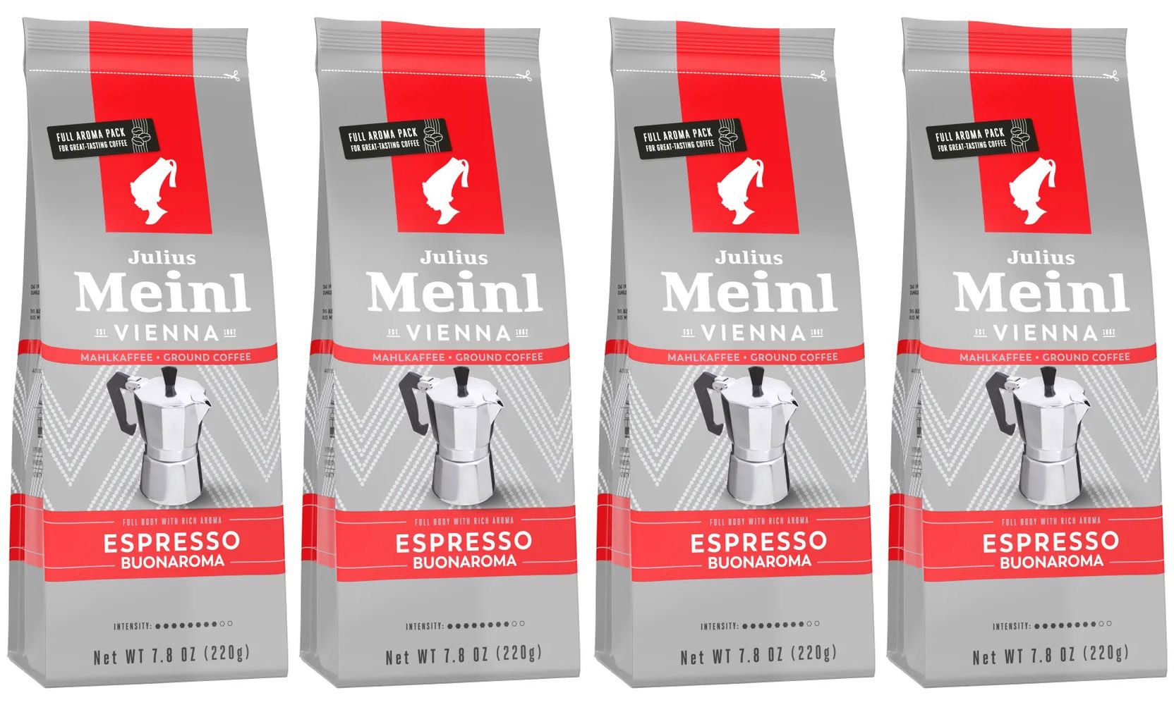 Кофе молотый Julius Meinl Espresso Buonaroma Венский завтрак Ароматный, 220 г х 4 шт