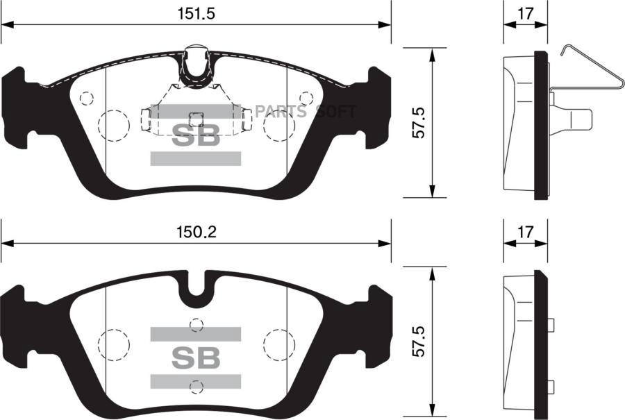 

Колодки дисковые передние \ BMW E46 1.6-2.8/1.8D/2.0D/Z3 1.8-2.8 95> SANGSINBRAKE SP1388, SP1388