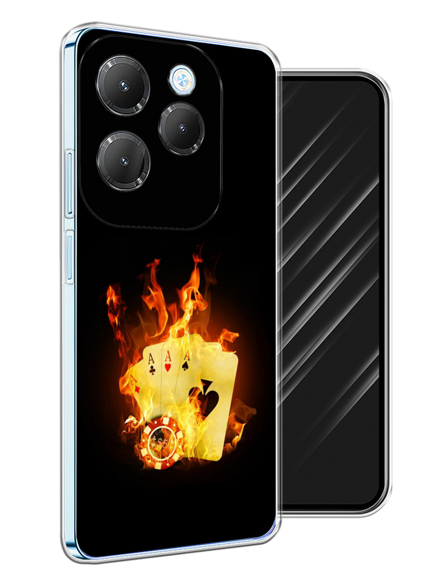 

Чехол Awog на Infinix HOT 40 "Горящие карты", Черный;оранжевый, 3105250-1