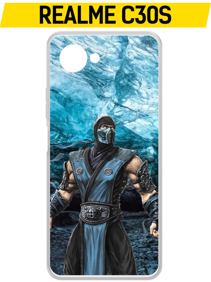 

Чехол-накладка Krutoff Clear Case Мортал Комбат. Саб Зиро для Realme C30s, Прозрачный