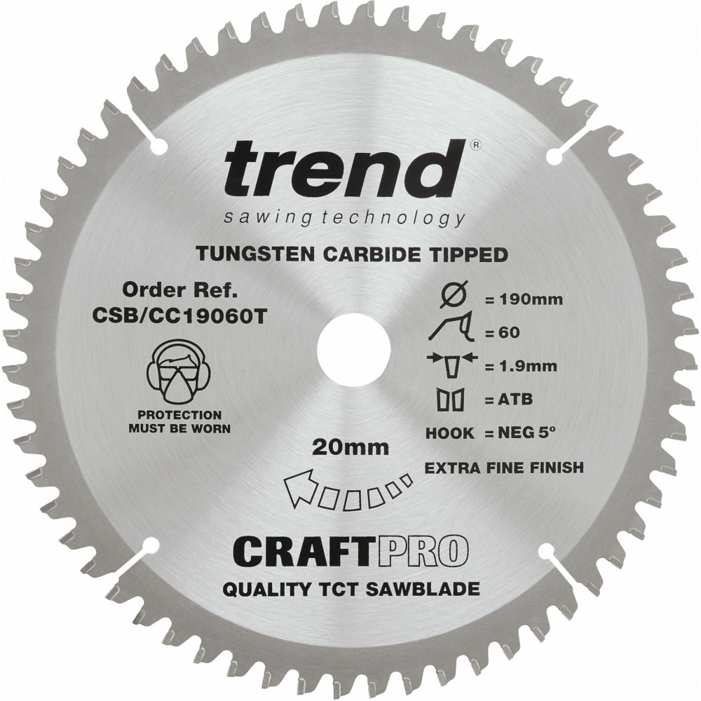 

Trend Пильный диск 190 мм 60 зубьев CSB/CC19060T