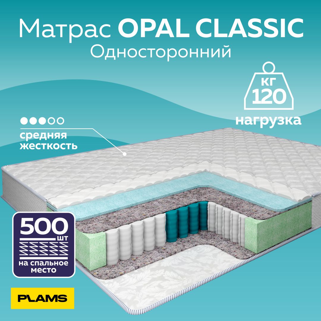 Матрас пружинный Plams OPAL CLASSIC 90х190 односторонний
