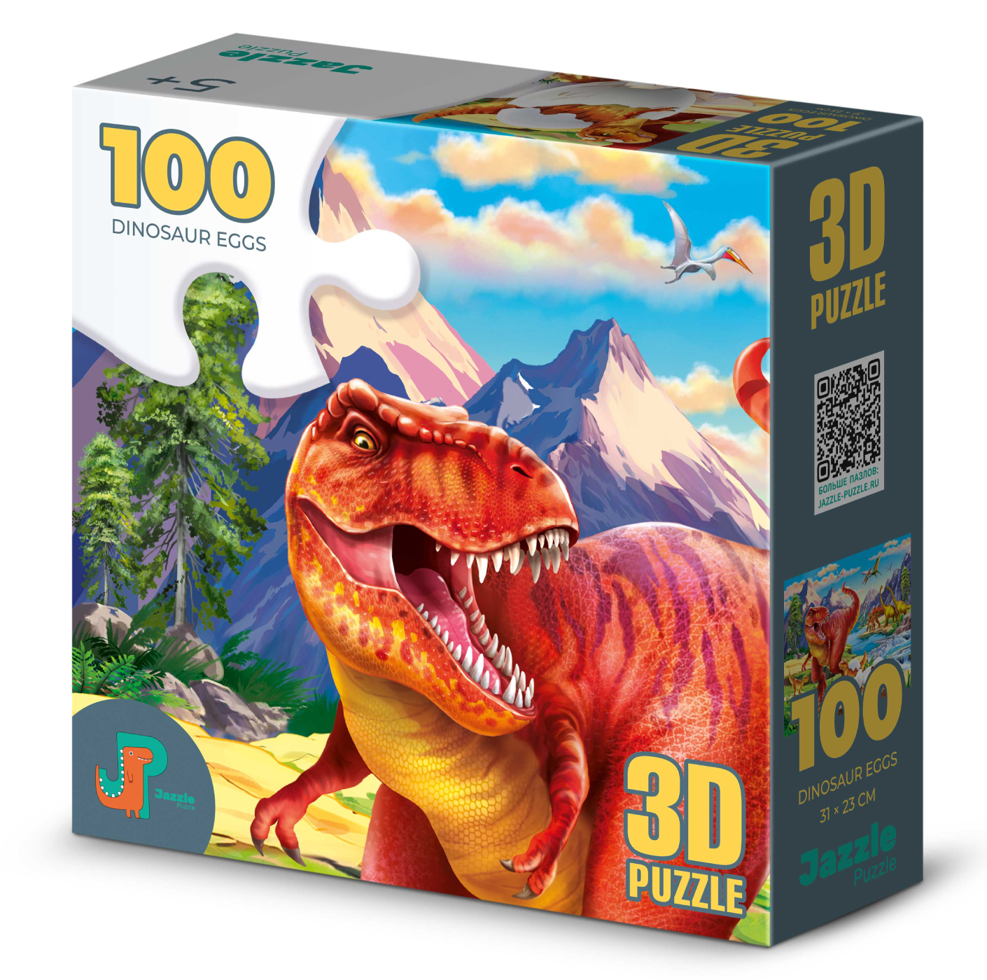 

Пазл 3D Jazzle Puzzle Яйца динозавров 100 деталей, Яйца динозавров