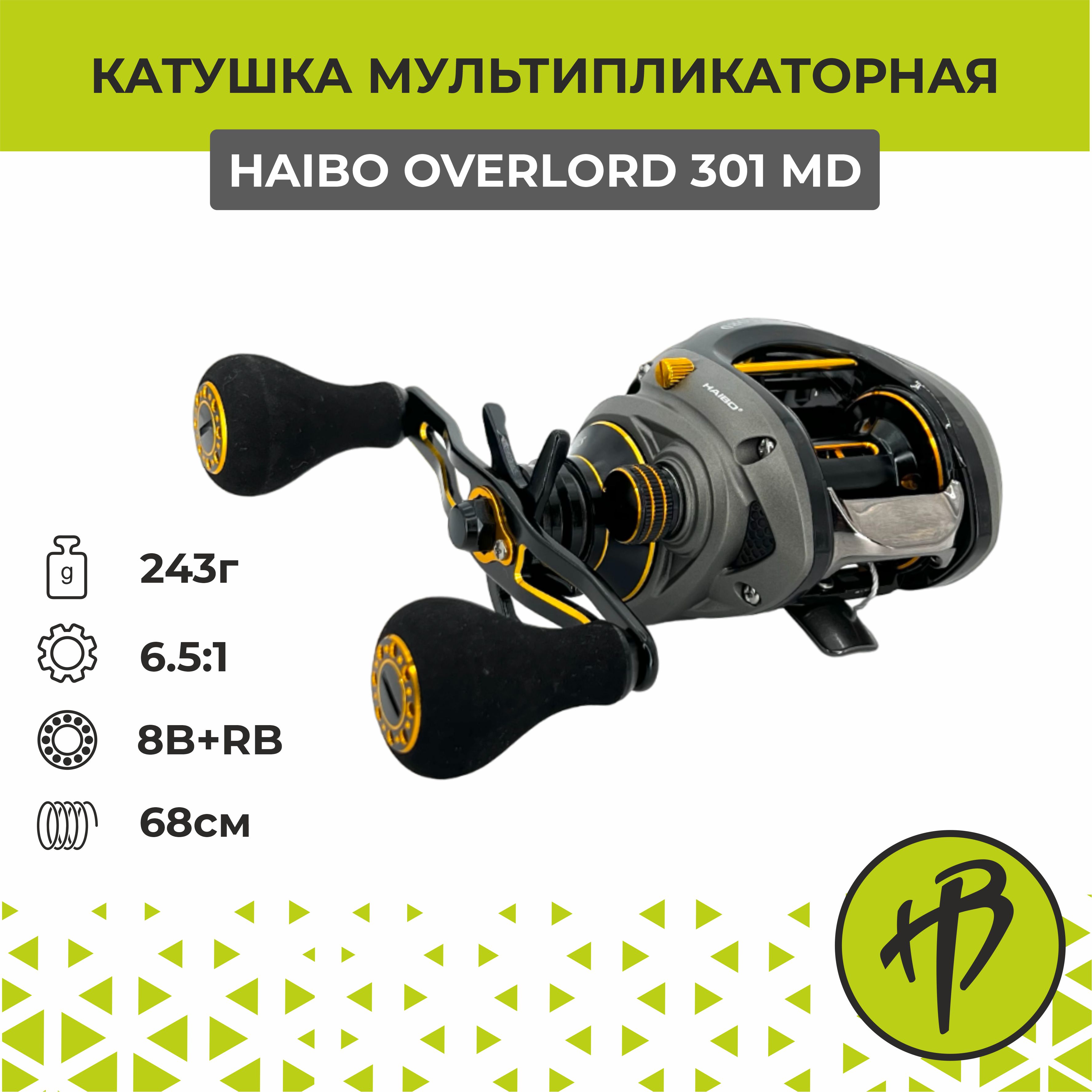 Мультипликаторная катушка Haibo Overlord 301 MD, под левую руку