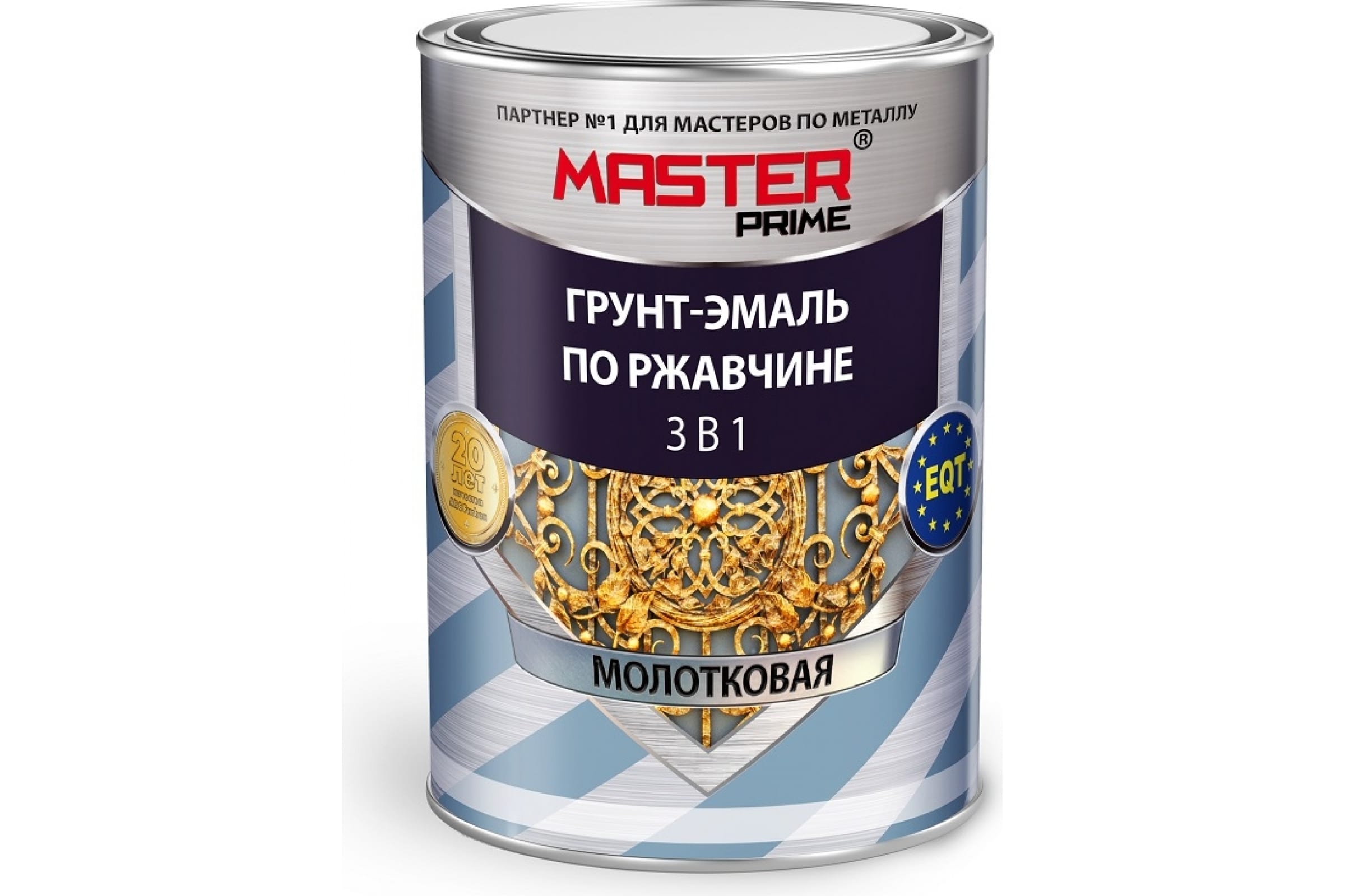 Master Prime Грунт-эмаль по ржавчине 3 в 1 молотковая черный (0.9 л) 4 4300005032