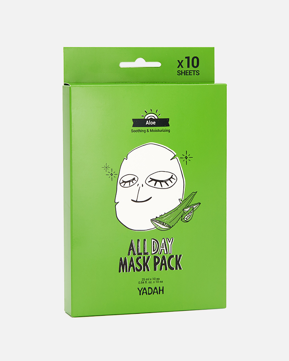 Набор масок на тканевой основе с алоэ YADAH All Day Mask Pack-Aloe 10шт