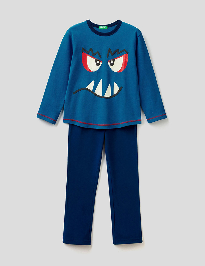

Пижама для мальчиков Benetton цв. синий р.98, 21A_3I8X0P2FA