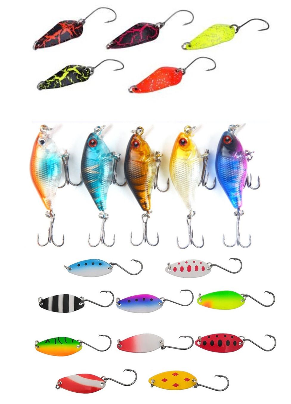 

Форелевые блесныи воблеры. 20 штук. Lucky Fish. KIT381, KIT381