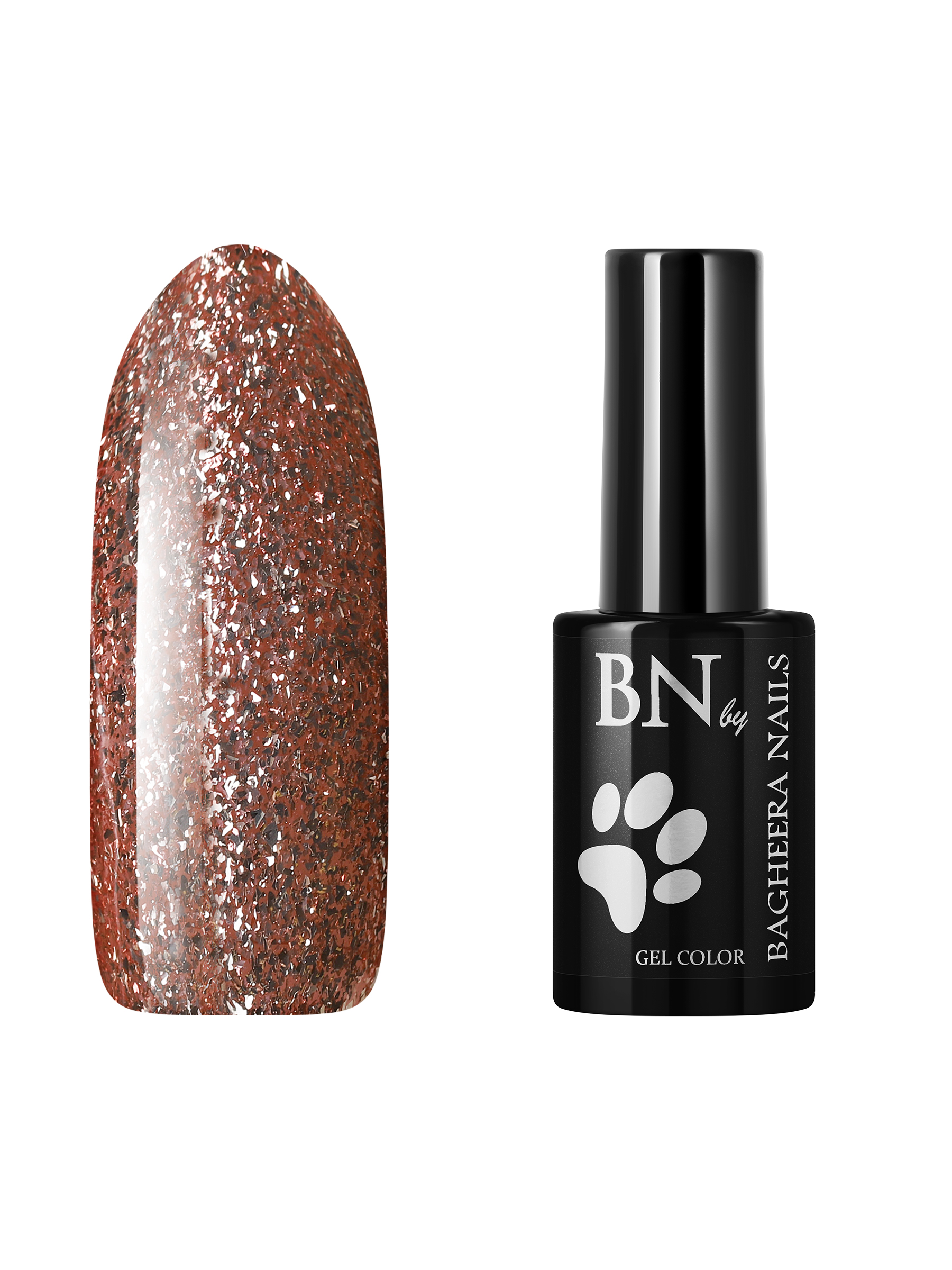 фото Гель-лак для ногтей bagheera nails shiny sh-028 профессиональный с блестками, 10 мл