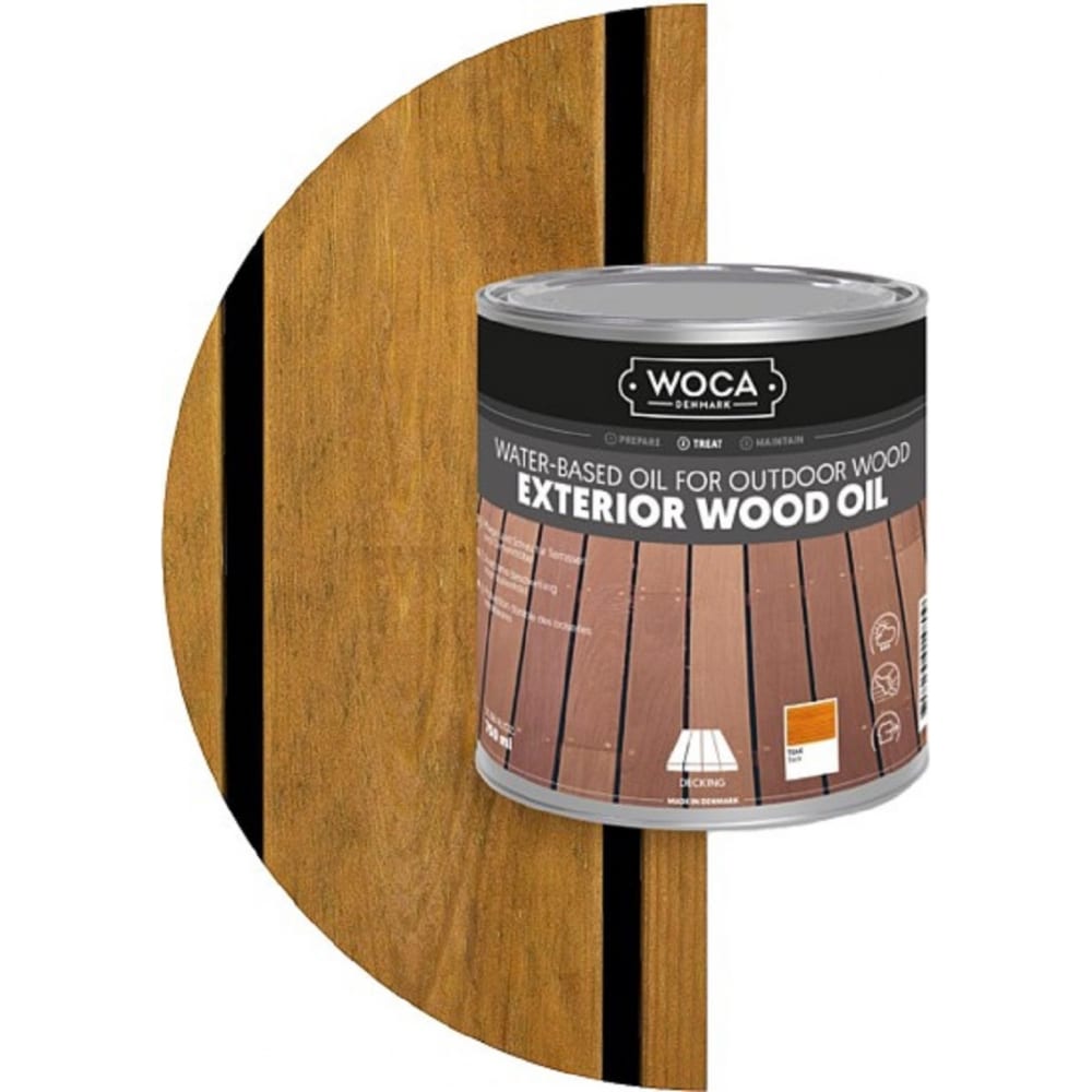 фото Woca масло exterior wood oil teak (0.75l)для наружных работ, водная основа тик арт. 617938 nobrand