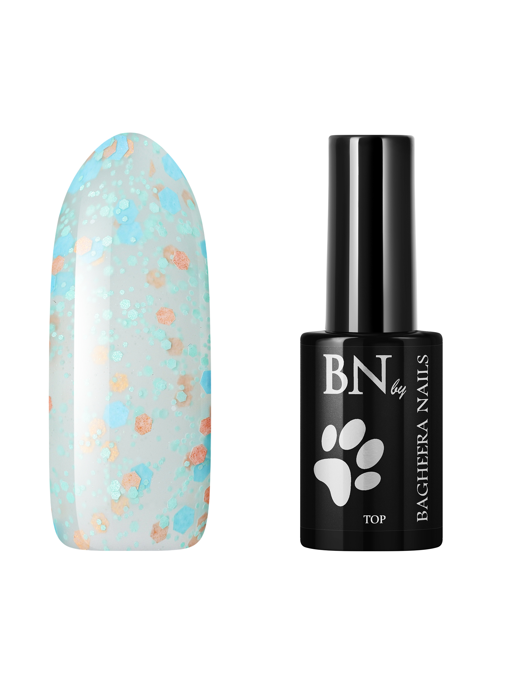 

Топ для гель лака Bagheera Nails Malibu to-mal04 матовый с шестигранниками, 10 мл