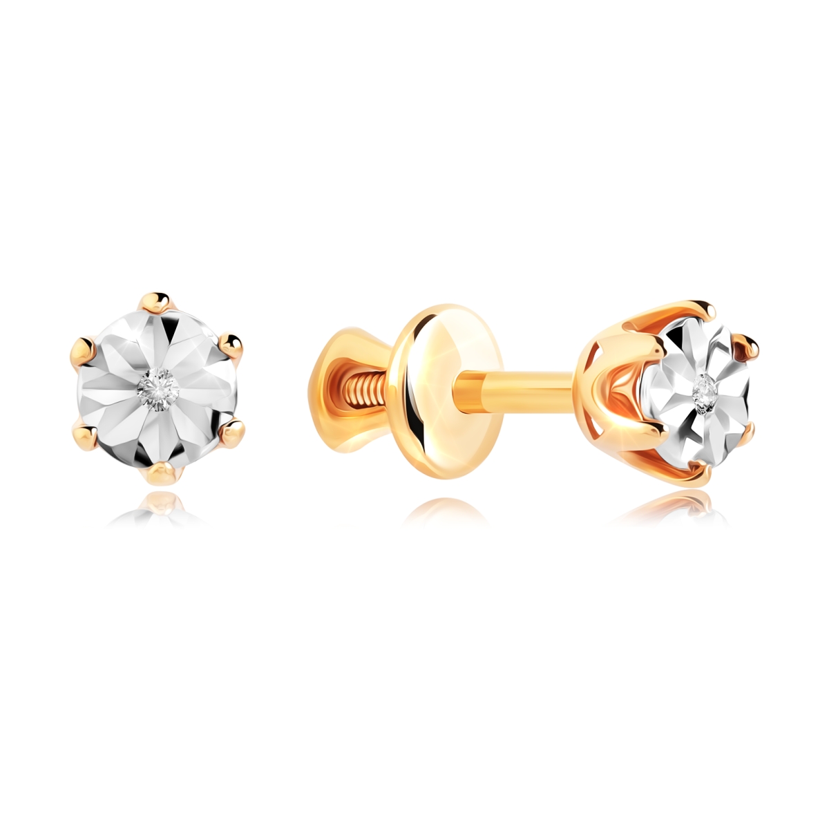 

Серьги пусеты из серебра VALTERA 118828, бриллиант, 118828