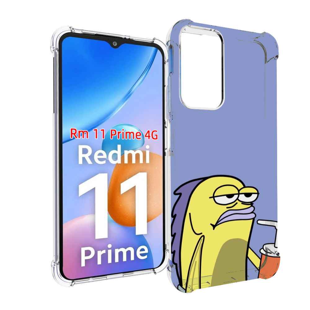 Чехол MyPads грусная-рыба-из-спанч-боба для Xiaomi Redmi 11 Prime 4G
