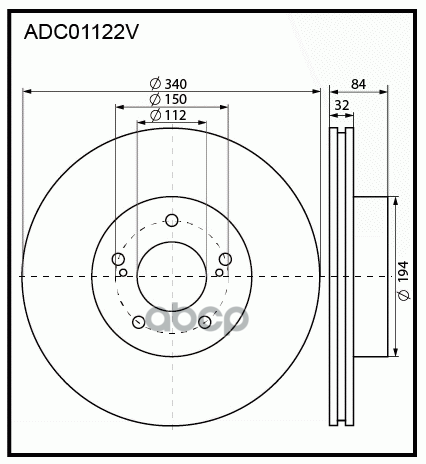 

Диск Тормозной | Перед | ALLIED NIPPON ADC01122V