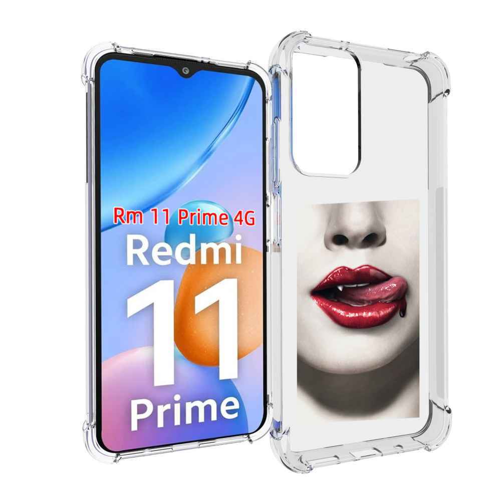 

Чехол MyPads губы-вампирши для Xiaomi Redmi 11 Prime 4G, Прозрачный, Tocco