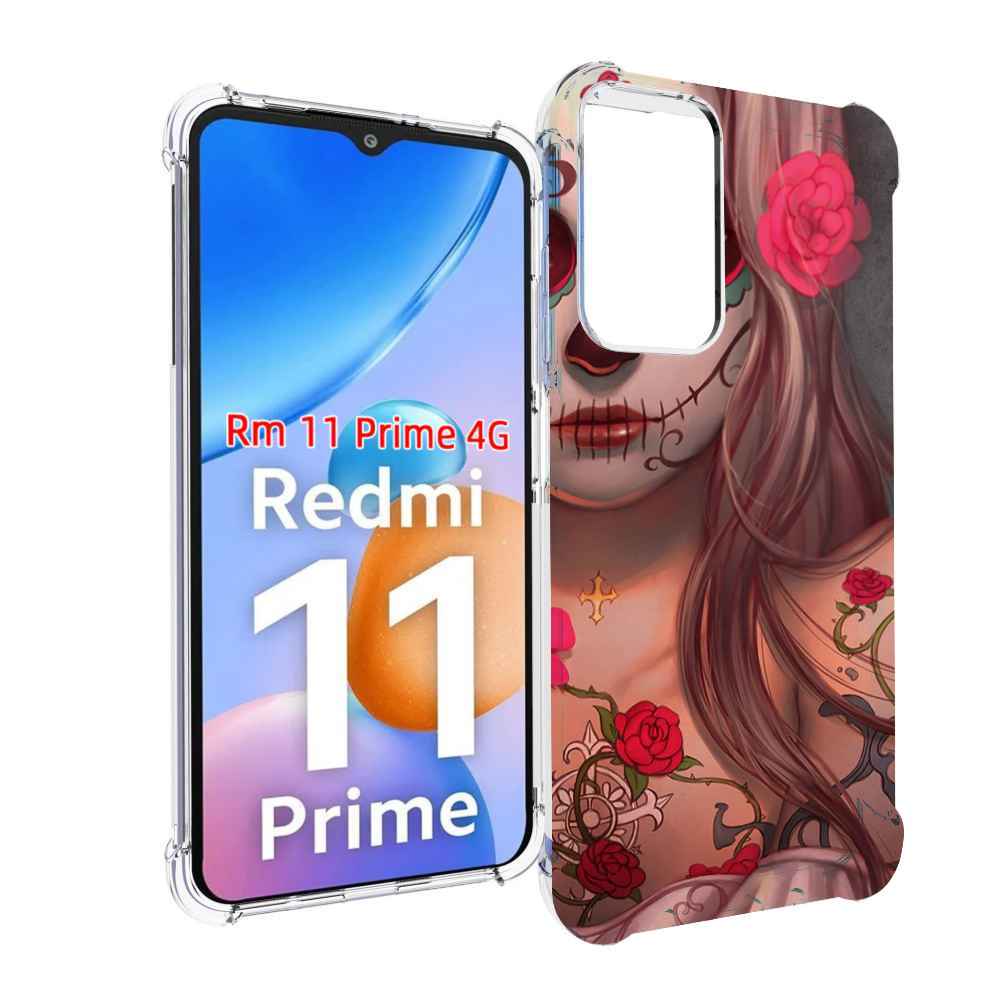 Чехол MyPads девочка в рисунках для Xiaomi Redmi 11 Prime 4G