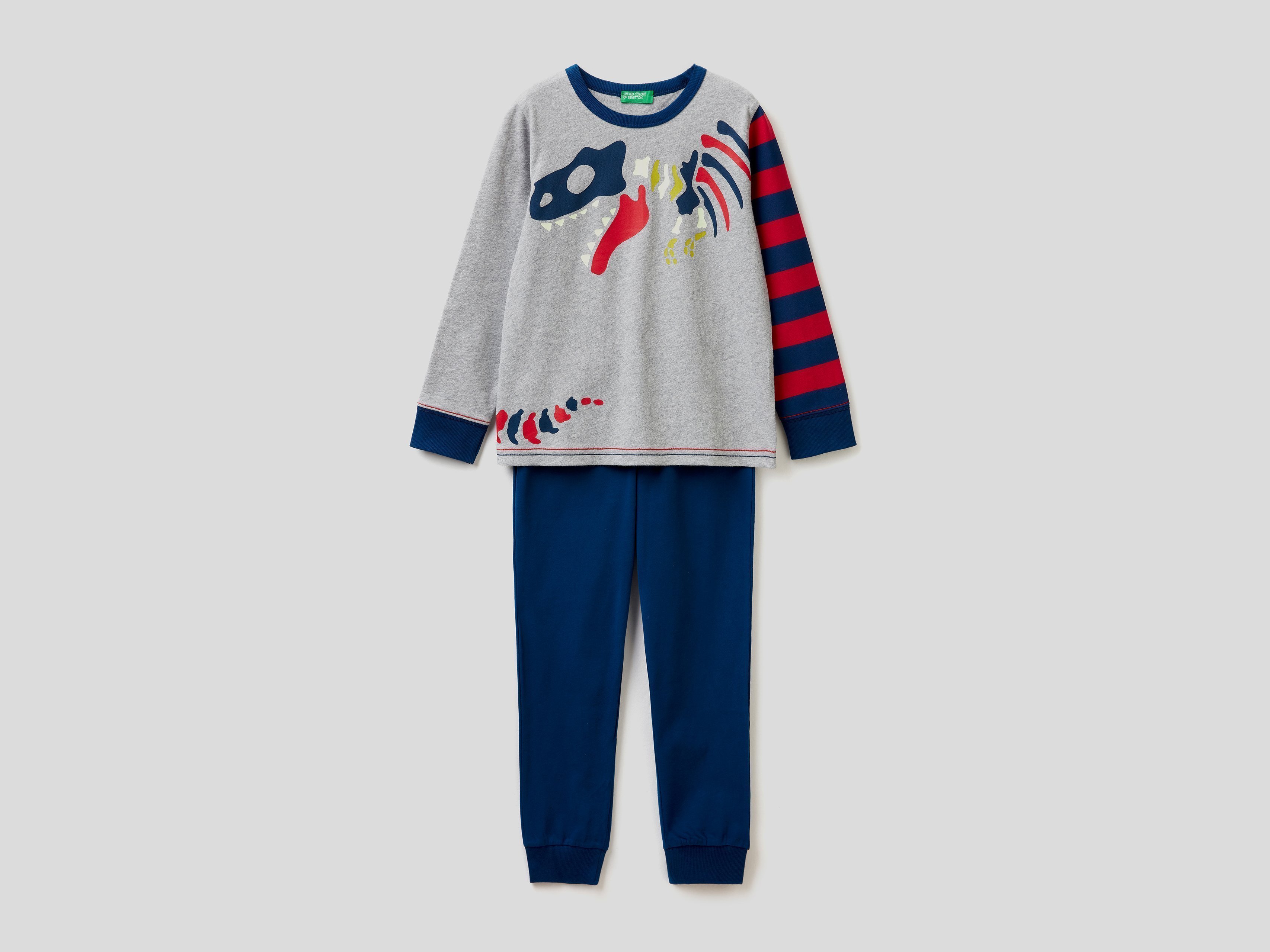 

Пижама для мальчиков Benetton цв. серый р.98, 21A_3I8X0P2FE
