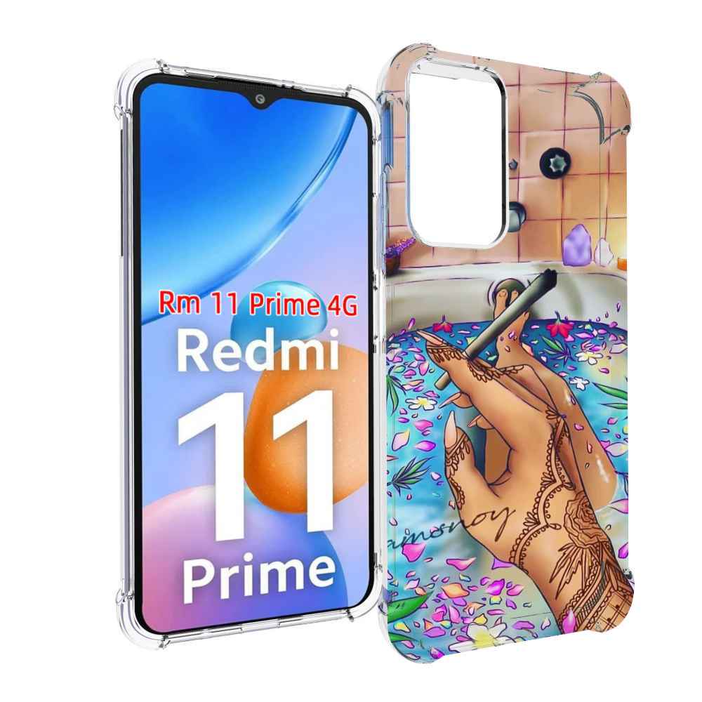 

Чехол MyPads девушка в ванне женский для Xiaomi Redmi 11 Prime 4G, Прозрачный, Tocco