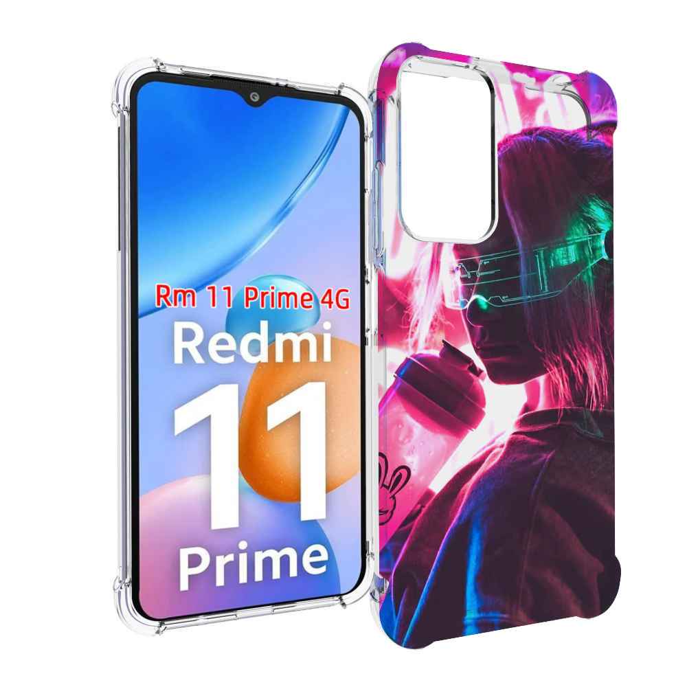 

Чехол MyPads девушка неоновый фон женский для Xiaomi Redmi 11 Prime 4G, Прозрачный, Tocco