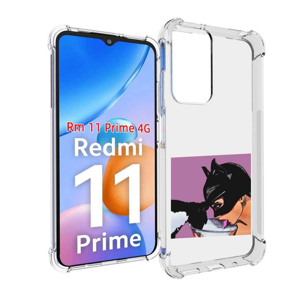 

Чехол MyPads девушка с котом пьют молоко женский для Xiaomi Redmi 11 Prime 4G, Прозрачный, Tocco