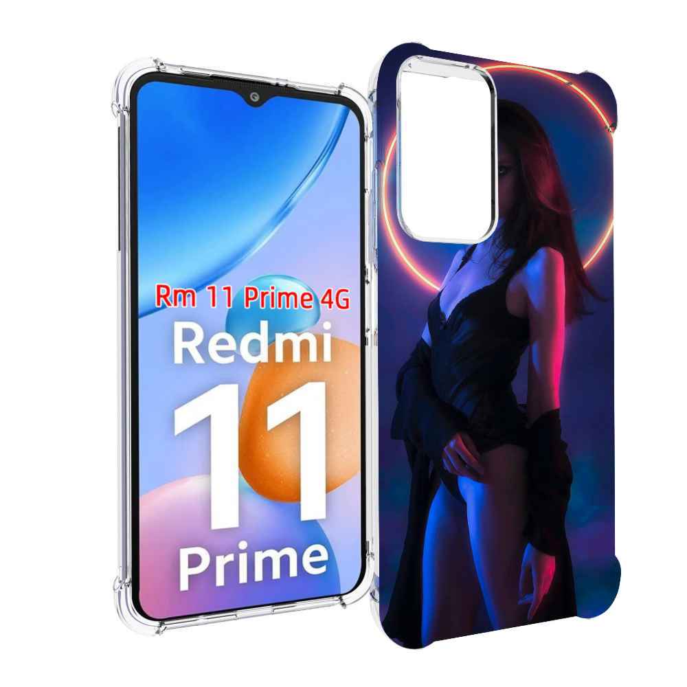 

Чехол MyPads девушка с неоновым кругом женский для Xiaomi Redmi 11 Prime 4G, Прозрачный, Tocco