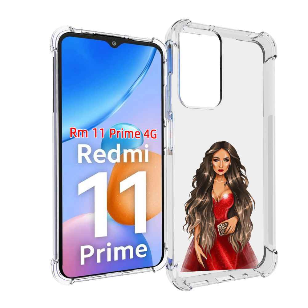 

Чехол MyPads девушка-в-вечернем-платье женский для Xiaomi Redmi 11 Prime 4G, Прозрачный, Tocco