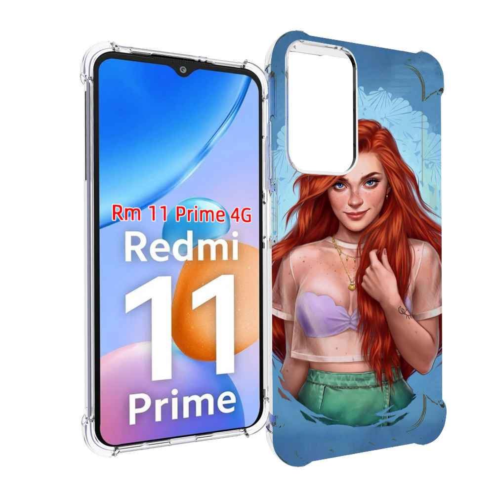 Чехол MyPads девушка-в-голубом-фоне женский для Xiaomi Redmi 11 Prime 4G