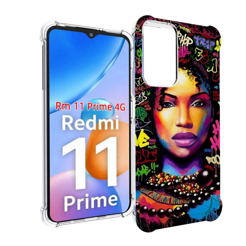 Чехол MyPads девушка-в-граффити женский для Xiaomi Redmi 11 Prime 4G