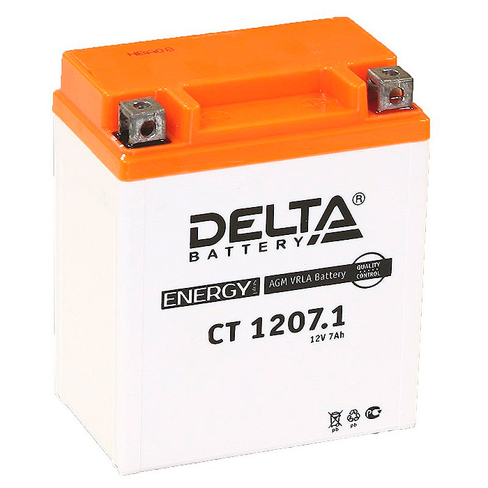 Аккумулятор DELTA Battery AGM 7 А/ч обратная R+ 114x70x132 EN100 А  CT 1207.1