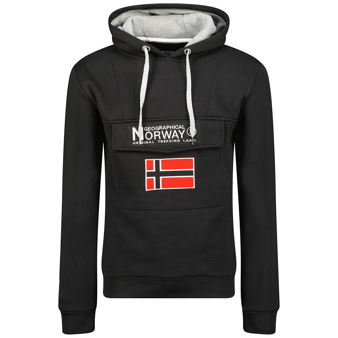 Худи мужское Geographical Norway WW6119H-GN, черный, серый, 3XL