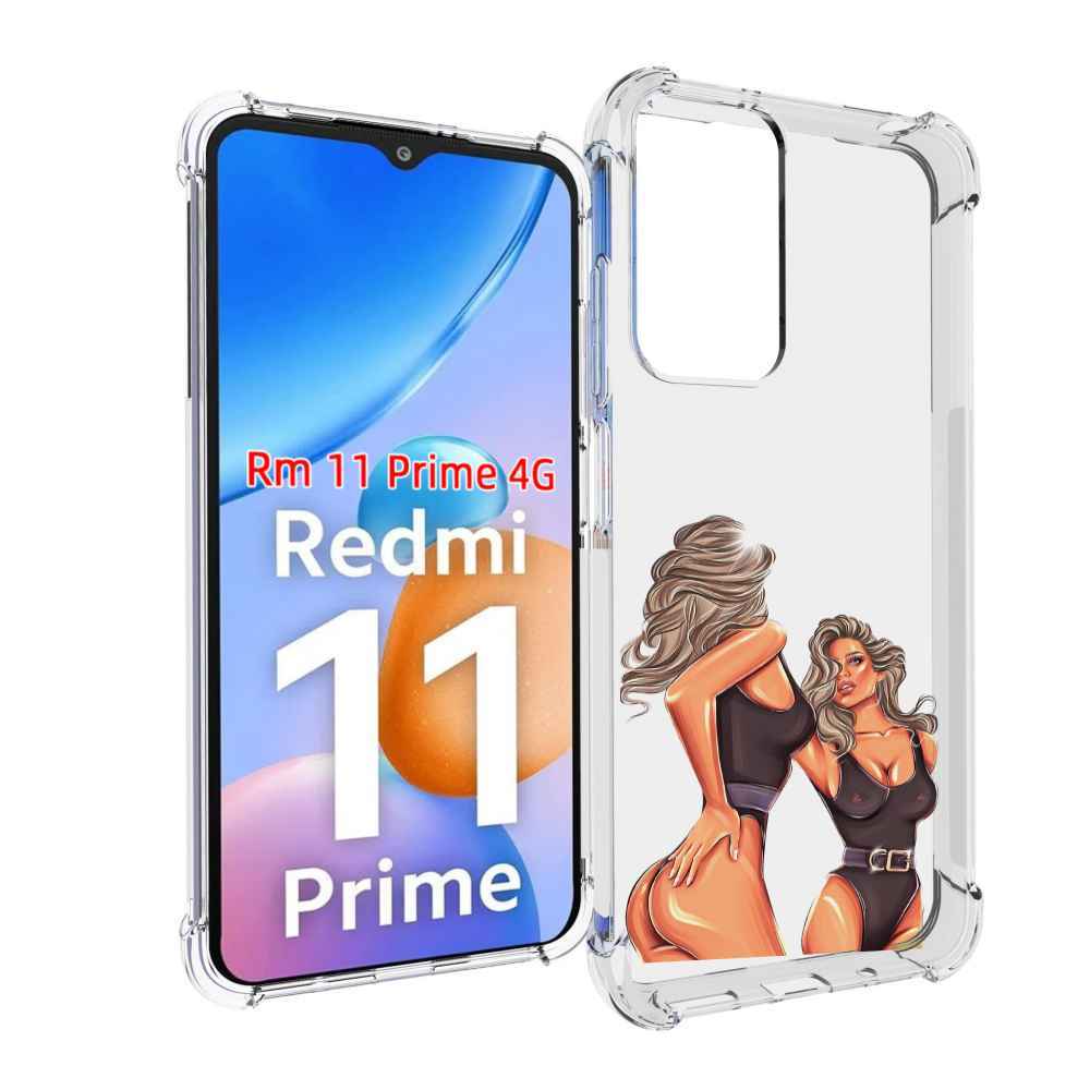 Чехол MyPads девушка-в-купальнике-черном женский для Xiaomi Redmi 11 Prime 4G