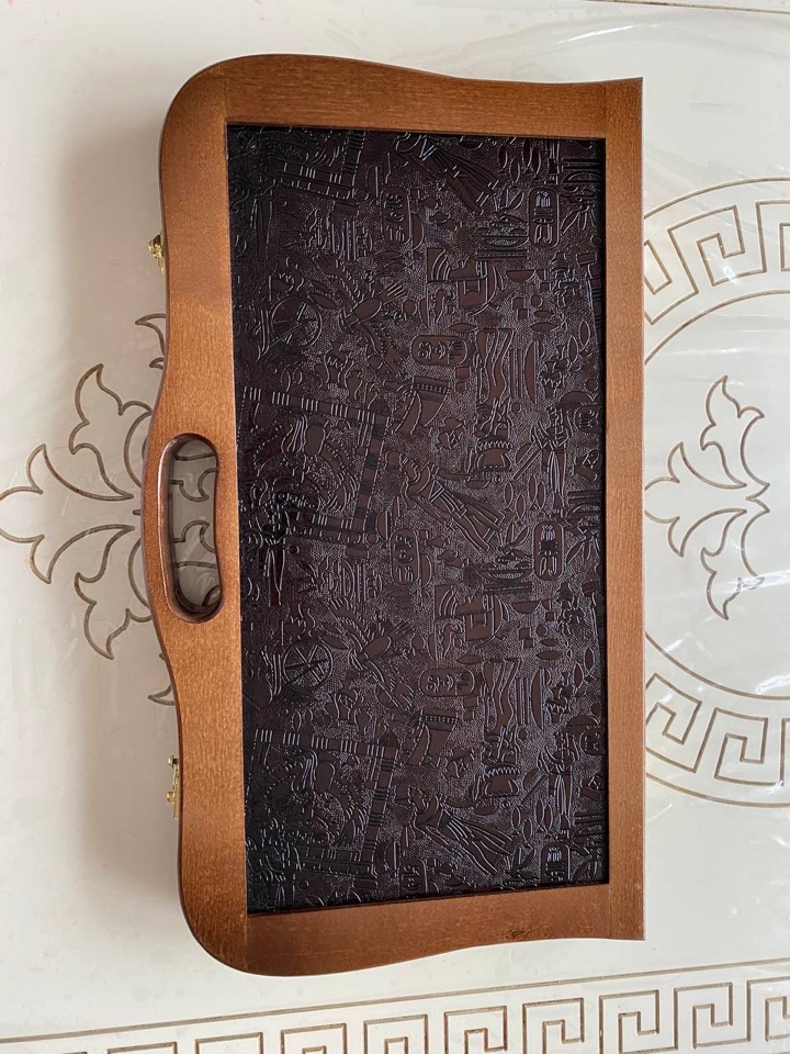 Нарды МИР ШАХМАТ Подарочные Кожанные с Рисунками Премиум качество 50 см