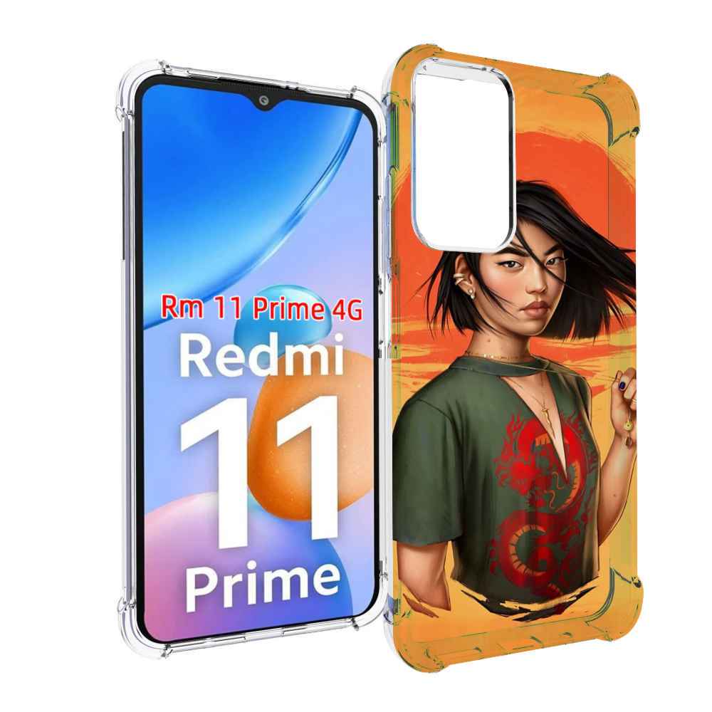 

Чехол MyPads девушка-в-оранжевом-фоне женский для Xiaomi Redmi 11 Prime 4G, Прозрачный, Tocco