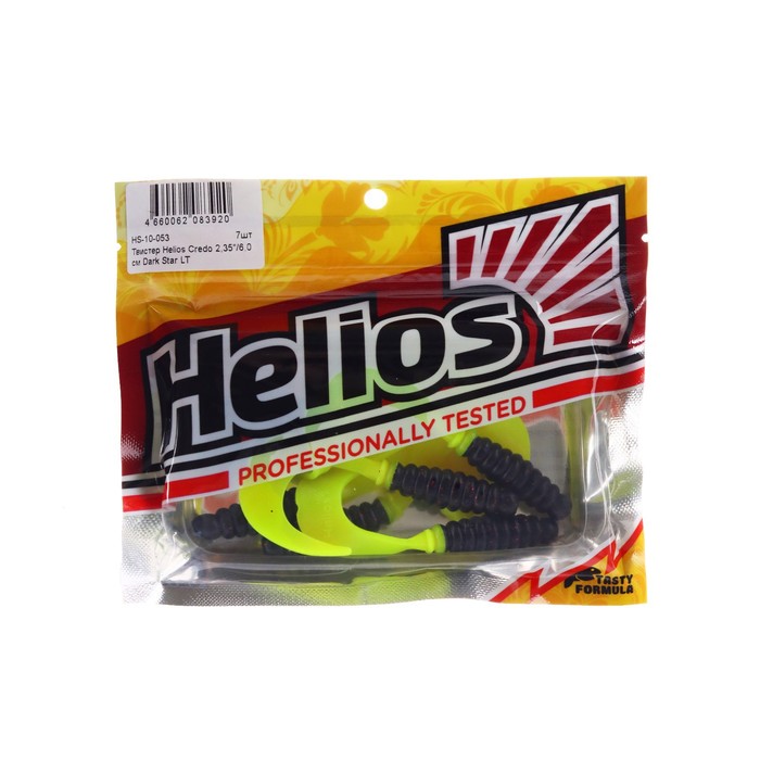 

Твистер Helios Credo Dark Star LT 6см HS-10-053 (набор 7шт), Черный;желтый