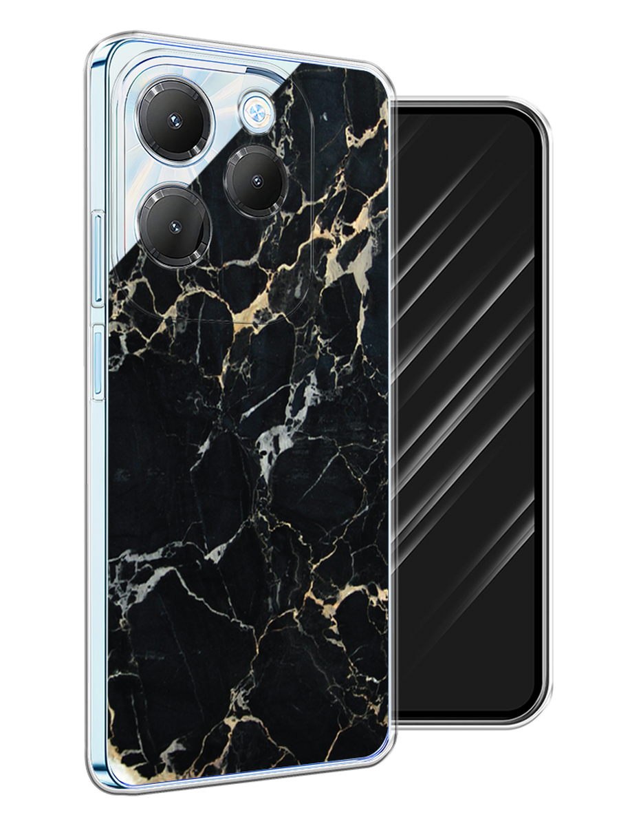 

Чехол Awog на Infinix HOT 40 "Черный мрамор уголок", Черный;золотистый, 3105250-1