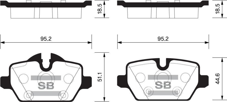 

Колодки дисковые зад. \ BMW E87 1.6i/1.8D 04> HI-Q SP2161, SP2161