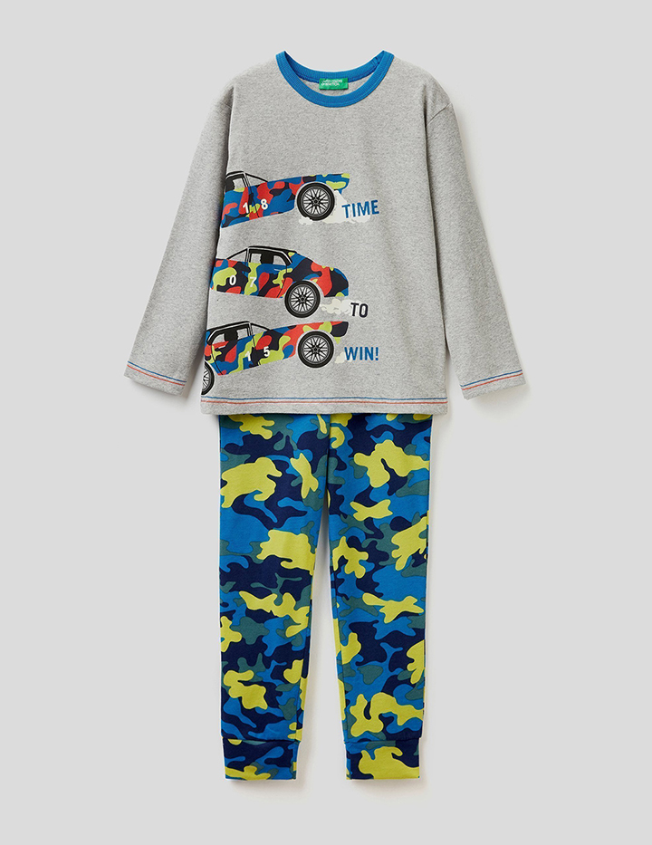 

Пижама для мальчиков Benetton цв. серый р.158, 21A_3I8X0P2FH