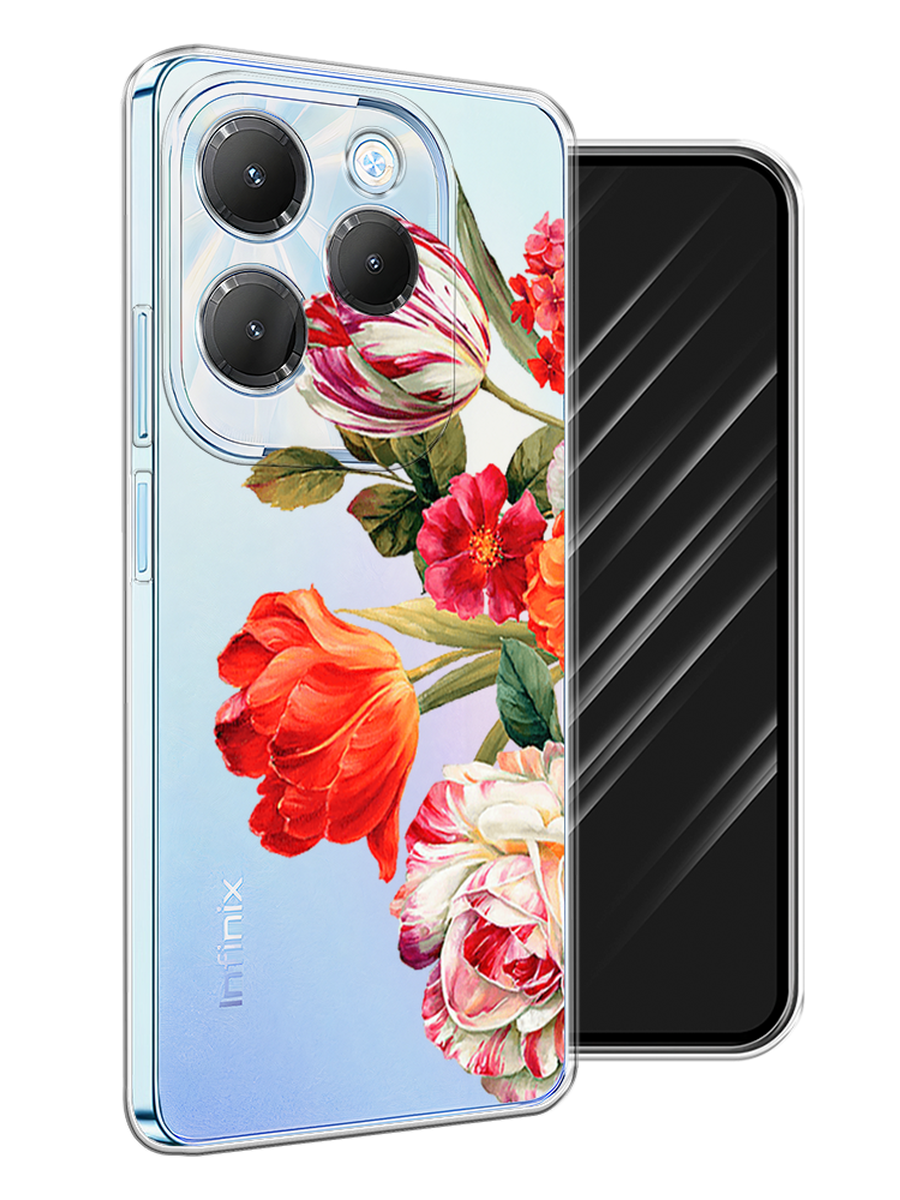 

Чехол Awog на Infinix HOT 40 "Весенний букет", Красный;розовый;зеленый, 3105250-1