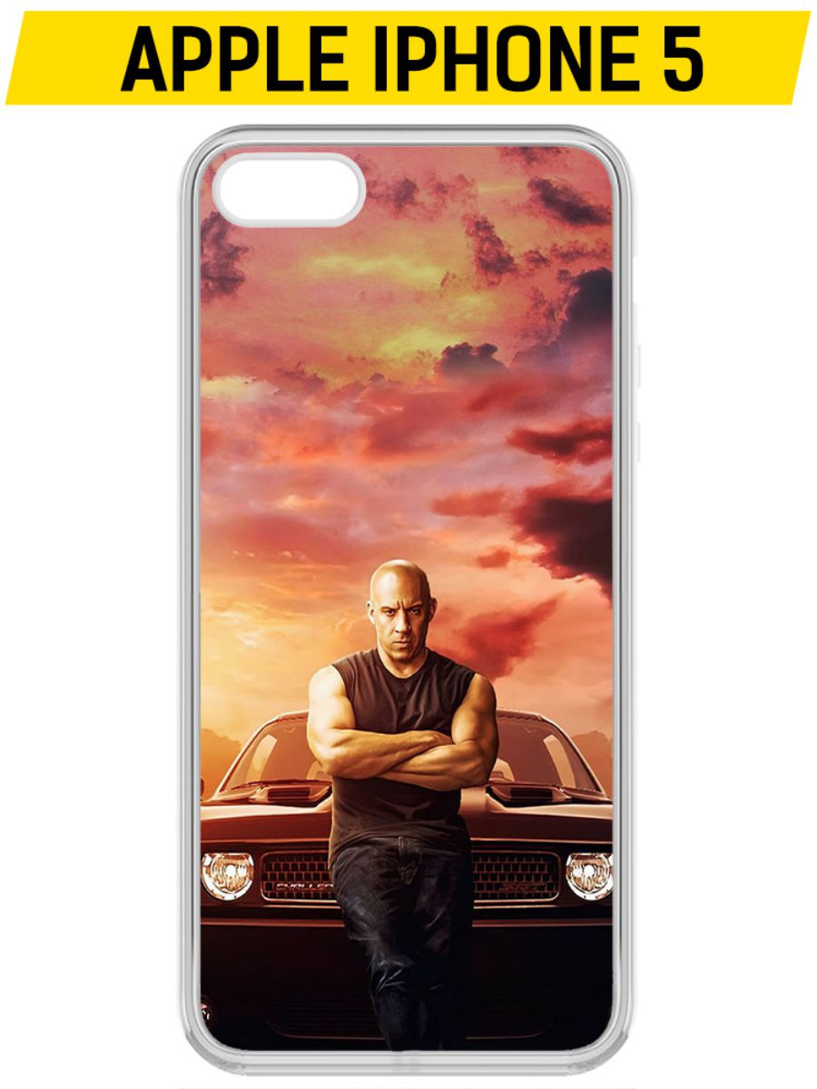 

Чехол-накладка Krutoff Clear Case Форсаж. Доминик Торетто для iPhone 5, Прозрачный