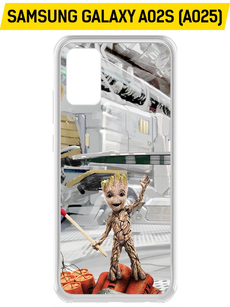 

Чехол-накладка Clear Case Стражи Галактики. Малыш Грут для Samsung Galaxy A02s (A025), Прозрачный