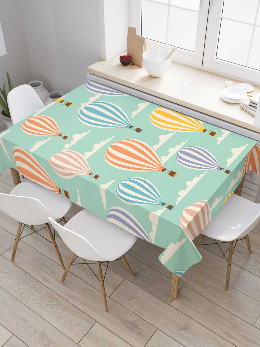 

Скатерть прямоугольная JoyArty "Радужные воздушные шары" из оксфорда, 120x145 см, Красный, Радужные воздушные шары