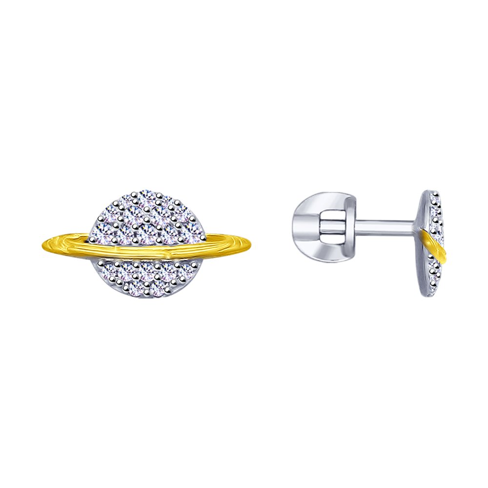 

Серьги пусеты из серебра SOKOLOV 94022925, фианит, 94022925