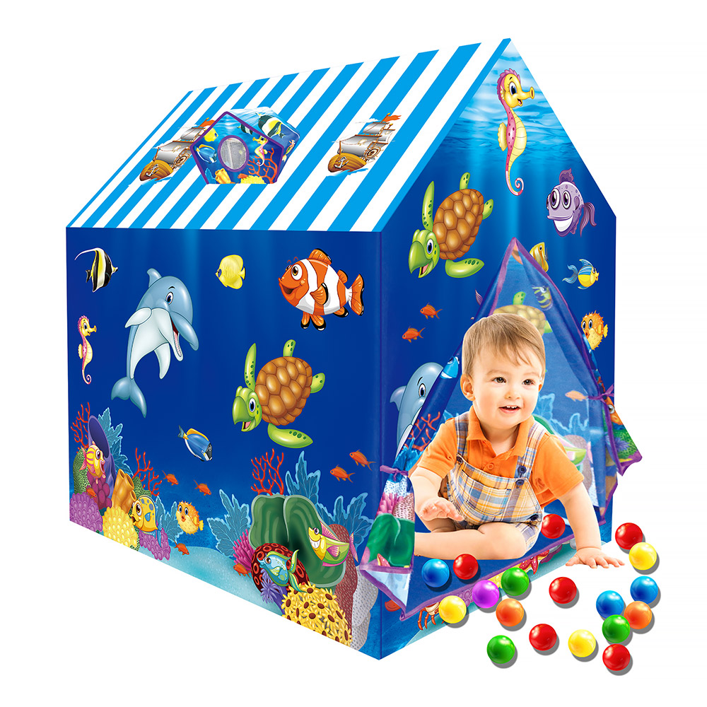 Игровой домик-палатка Pituso Подводный мир, ПВХ каркас + 50 шаров игровой домик палатка pituso космос пвх каркас 50 шаров