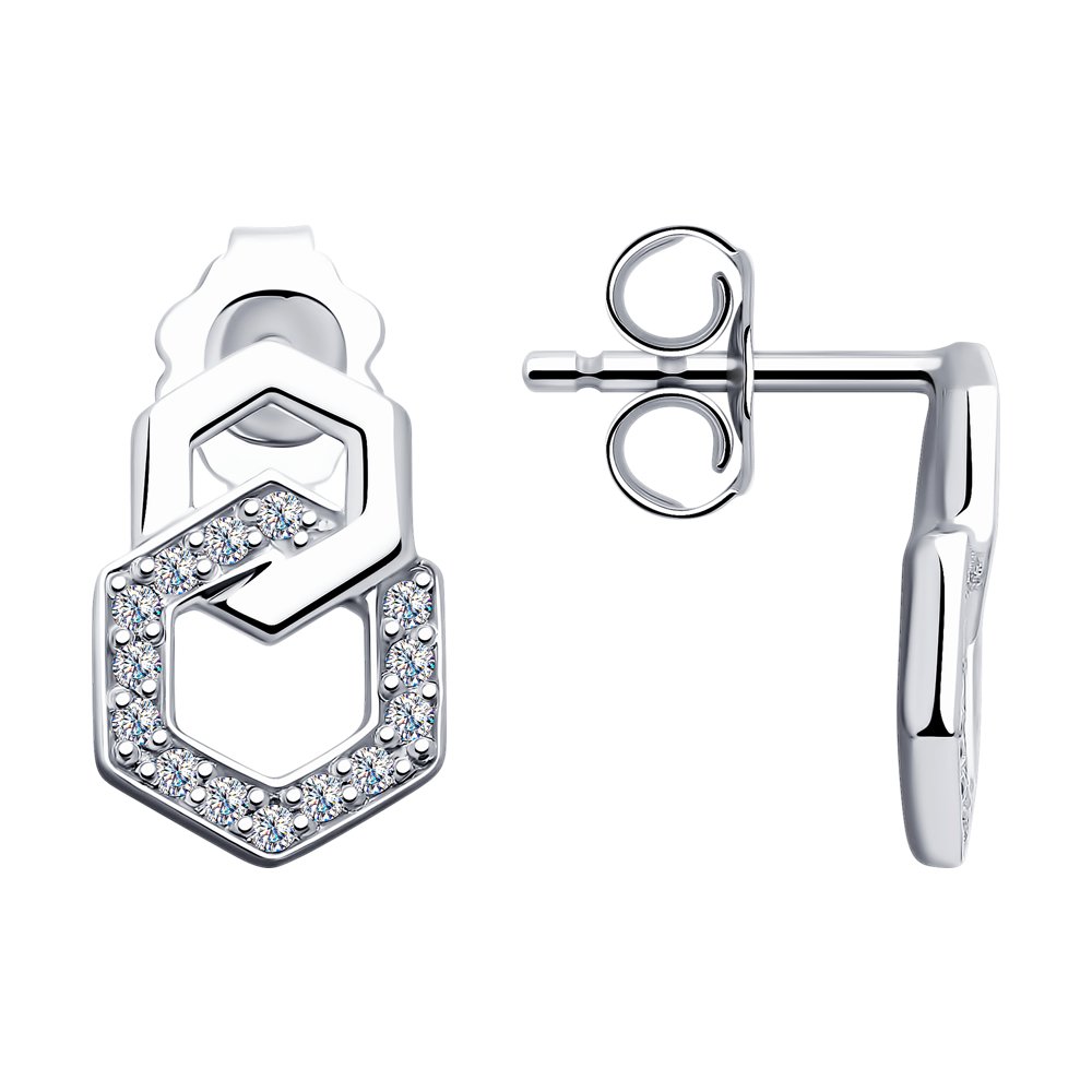 

Серьги-пусеты из серебра с фианитом SOKOLOV 94023383, 94023383